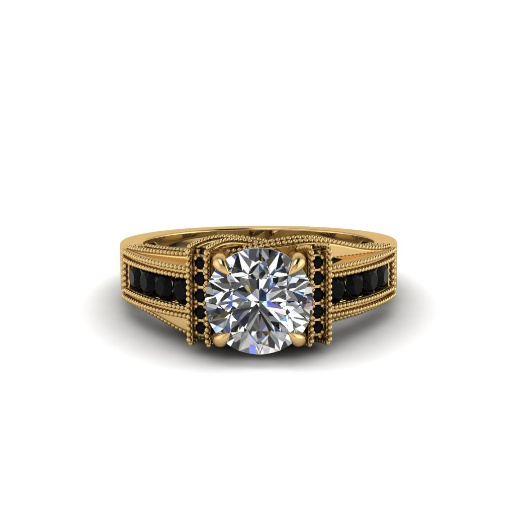 Diamond Eternal Embrace Milgrain Engagement Ring - Fernanda No. 31