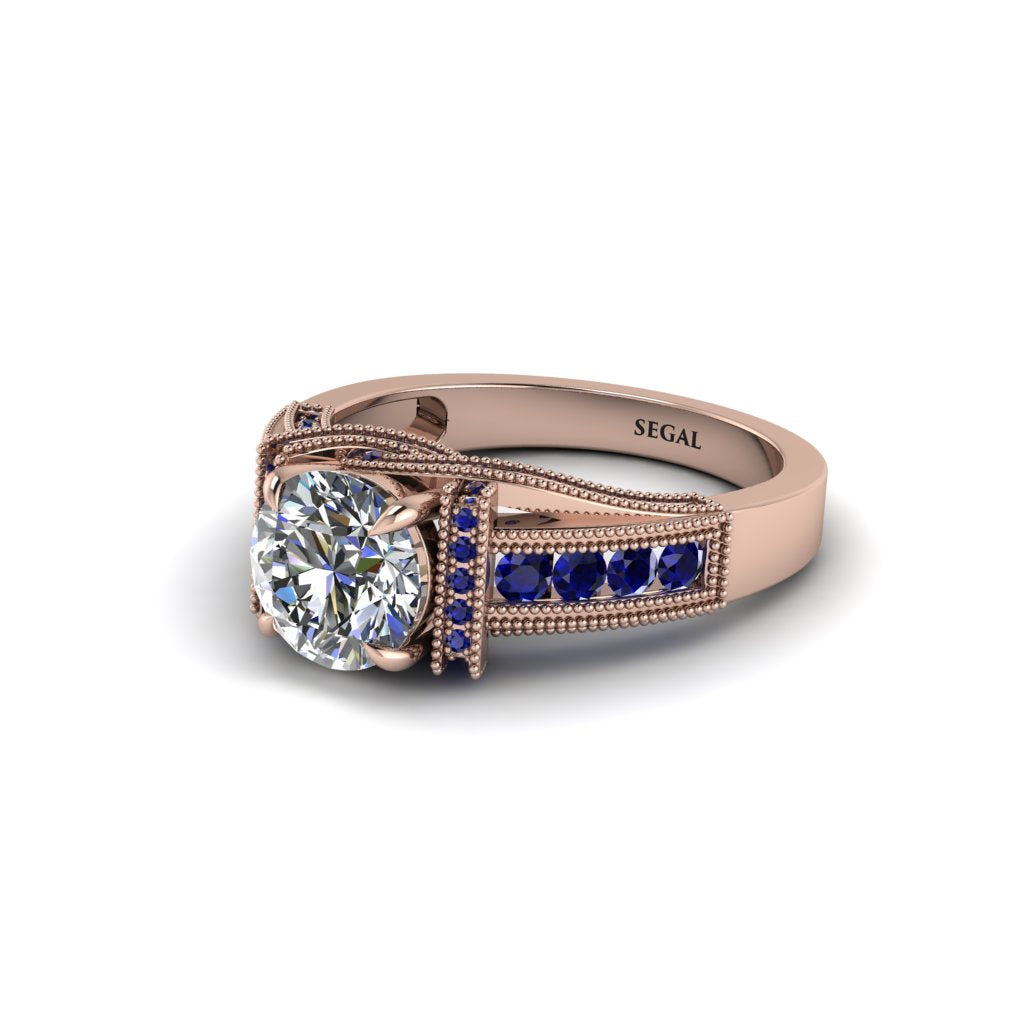 Diamond Eternal Embrace Milgrain Engagement Ring - Fernanda No. 62