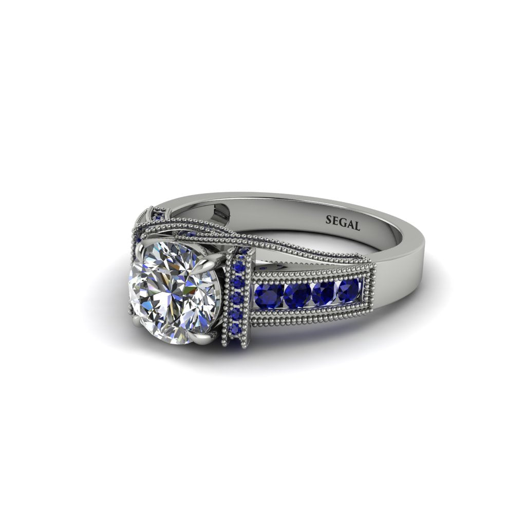 Diamond Eternal Embrace Milgrain Engagement Ring - Fernanda No. 63