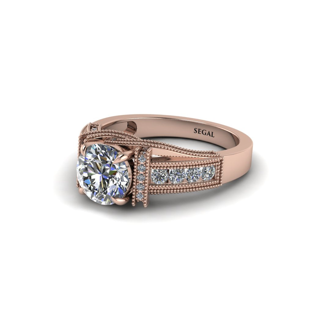 Diamond Eternal Embrace Milgrain Engagement Ring - Fernanda No. 2