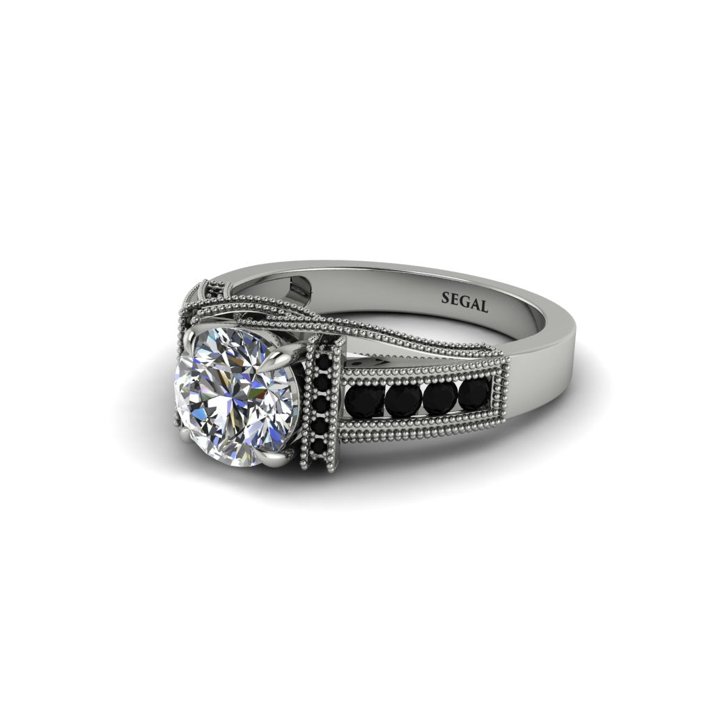 Diamond Eternal Embrace Milgrain Engagement Ring - Fernanda No. 33