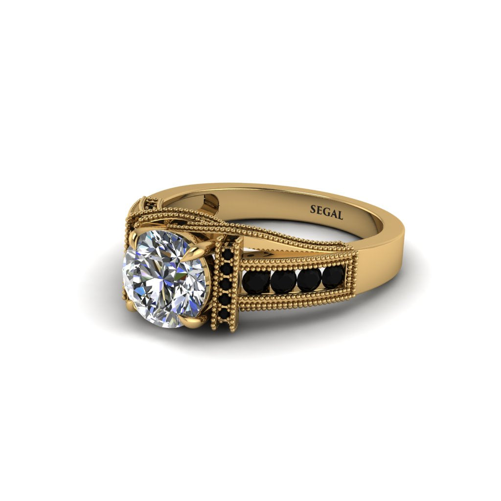Diamond Eternal Embrace Milgrain Engagement Ring - Fernanda No. 31
