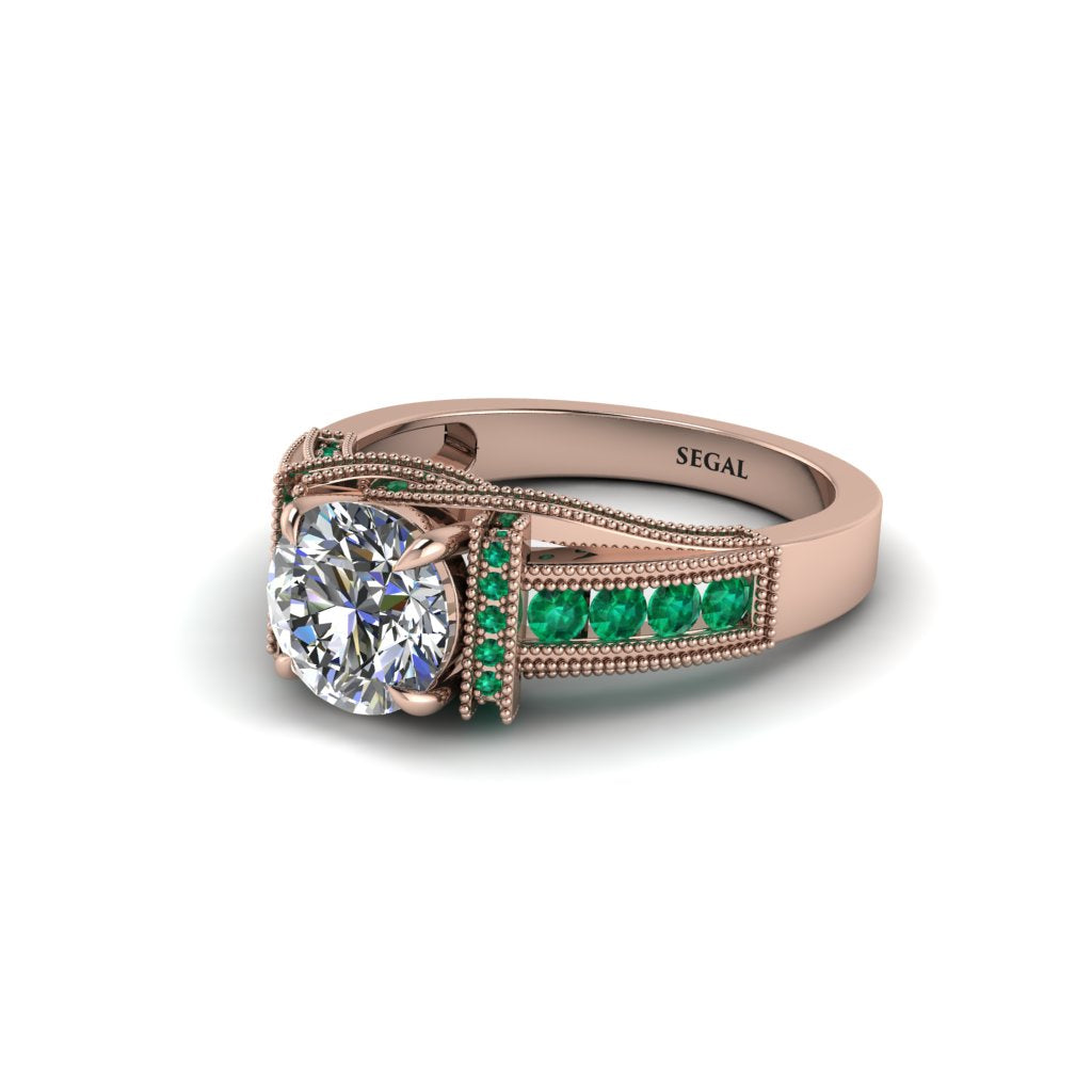 Diamond Eternal Embrace Milgrain Engagement Ring - Fernanda No. 17