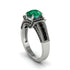 Emerald Eternal Embrace Milgrain Engagement Ring - Fernanda No. 36