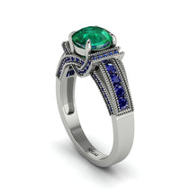 Emerald Eternal Embrace Milgrain Engagement Ring - Fernanda No. 66 image 1