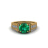 Emerald Eternal Embrace Milgrain Engagement Ring - Fernanda No. 4