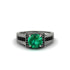 Emerald Eternal Embrace Milgrain Engagement Ring - Fernanda No. 36 image 2