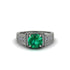 Emerald Eternal Embrace Milgrain Engagement Ring - Fernanda No. 6