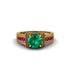 Emerald Eternal Embrace Milgrain Engagement Ring - Fernanda No. 49