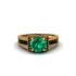 Emerald Eternal Embrace Milgrain Engagement Ring - Fernanda No. 34