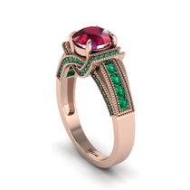 Ruby Eternal Embrace Milgrain Engagement Ring - Fernanda No. 26 image 1