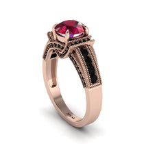 Ruby Eternal Embrace Milgrain Engagement Ring - Fernanda No. 41 image 1