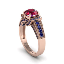 Ruby Eternal Embrace Milgrain Engagement Ring - Fernanda No. 71 image 1