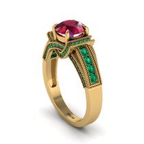 Ruby Eternal Embrace Milgrain Engagement Ring - Fernanda No. 25 image 1