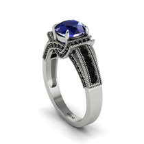 Sapphire Eternal Embrace Milgrain Engagement Ring - Fernanda No. 45 image 1