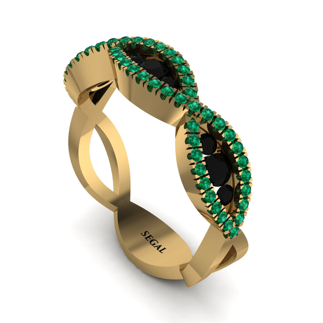 Black Diamond Eternal Embrace Wedding Ring - Jenna No. 22