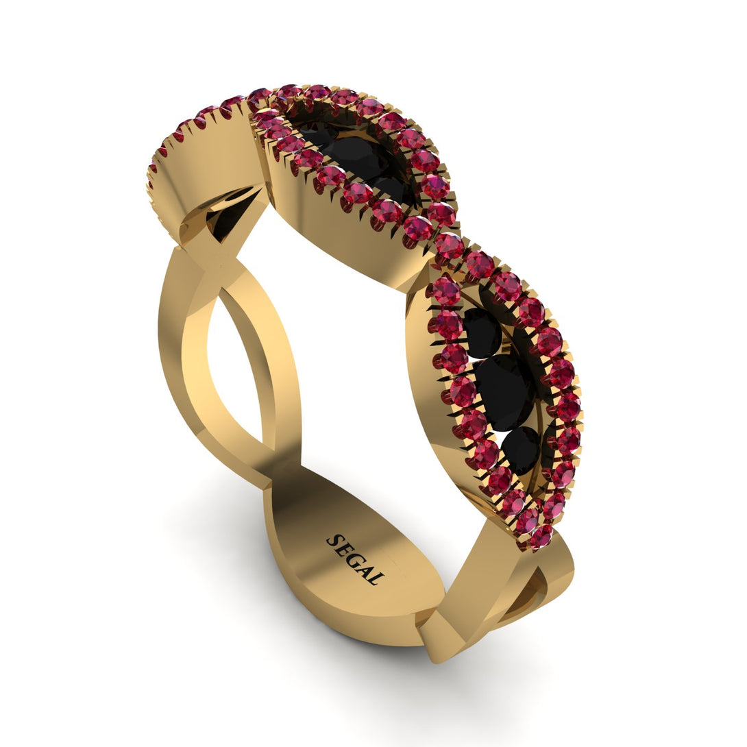 Black Diamond Eternal Embrace Wedding Ring - Jenna No. 52