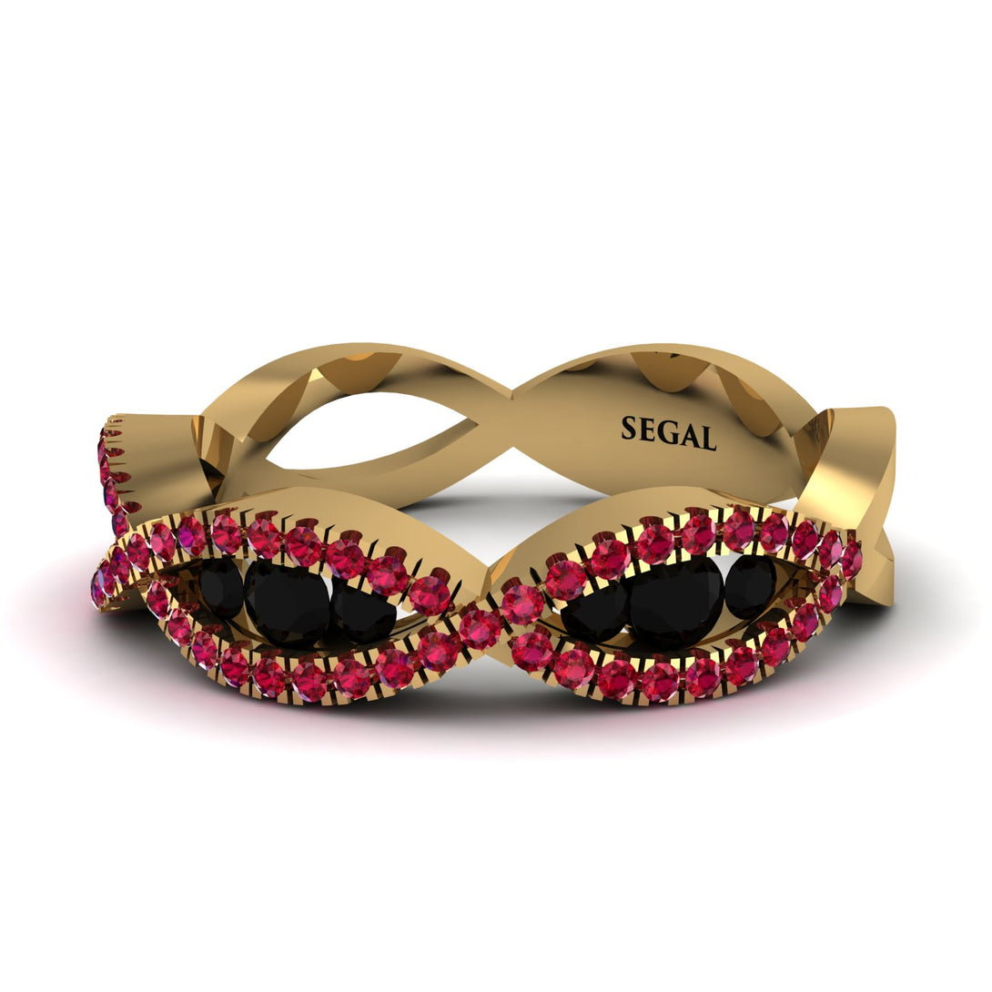 Black Diamond Eternal Embrace Wedding Ring - Jenna No. 52