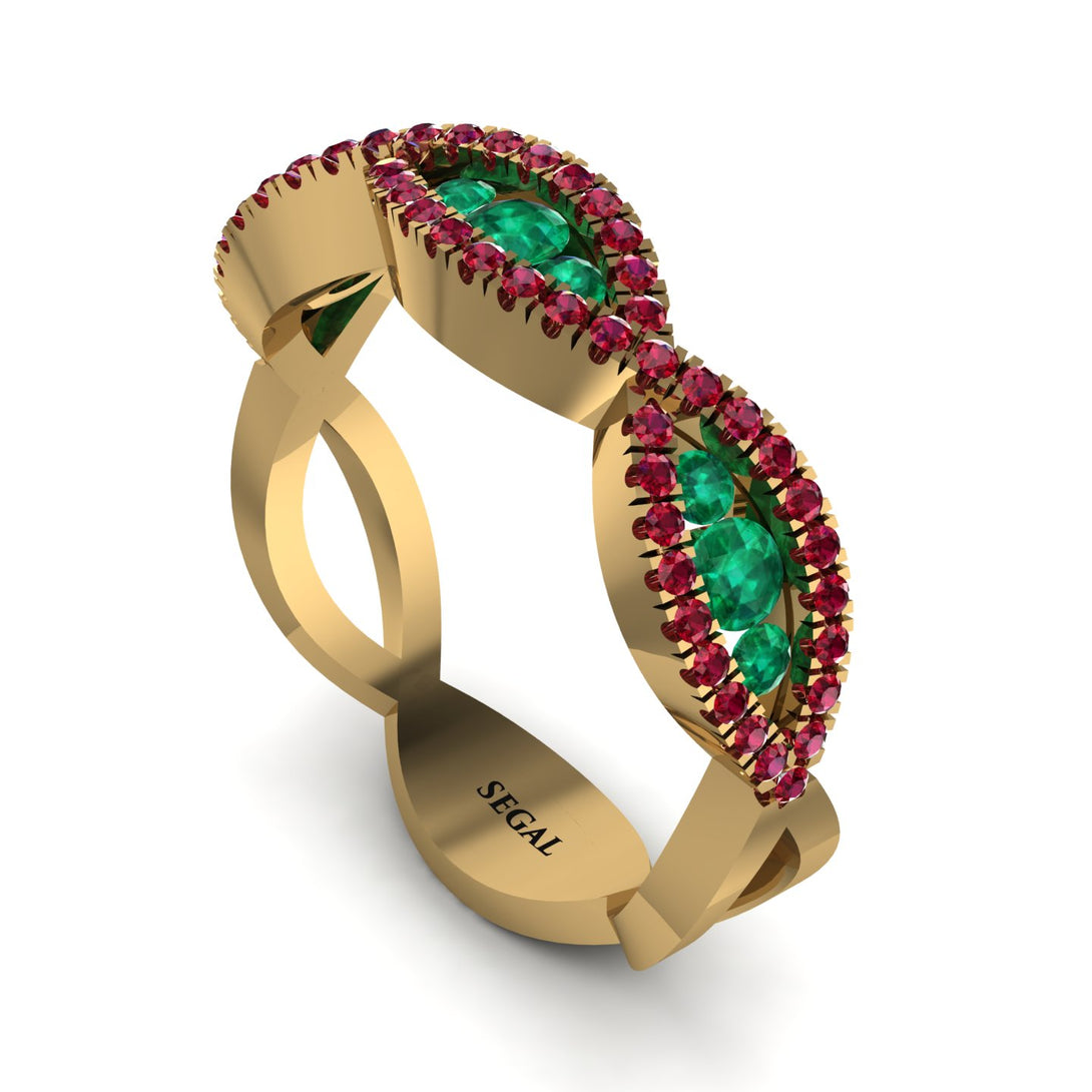 Emerald Eternal Embrace Wedding Ring - Jenna No. 49