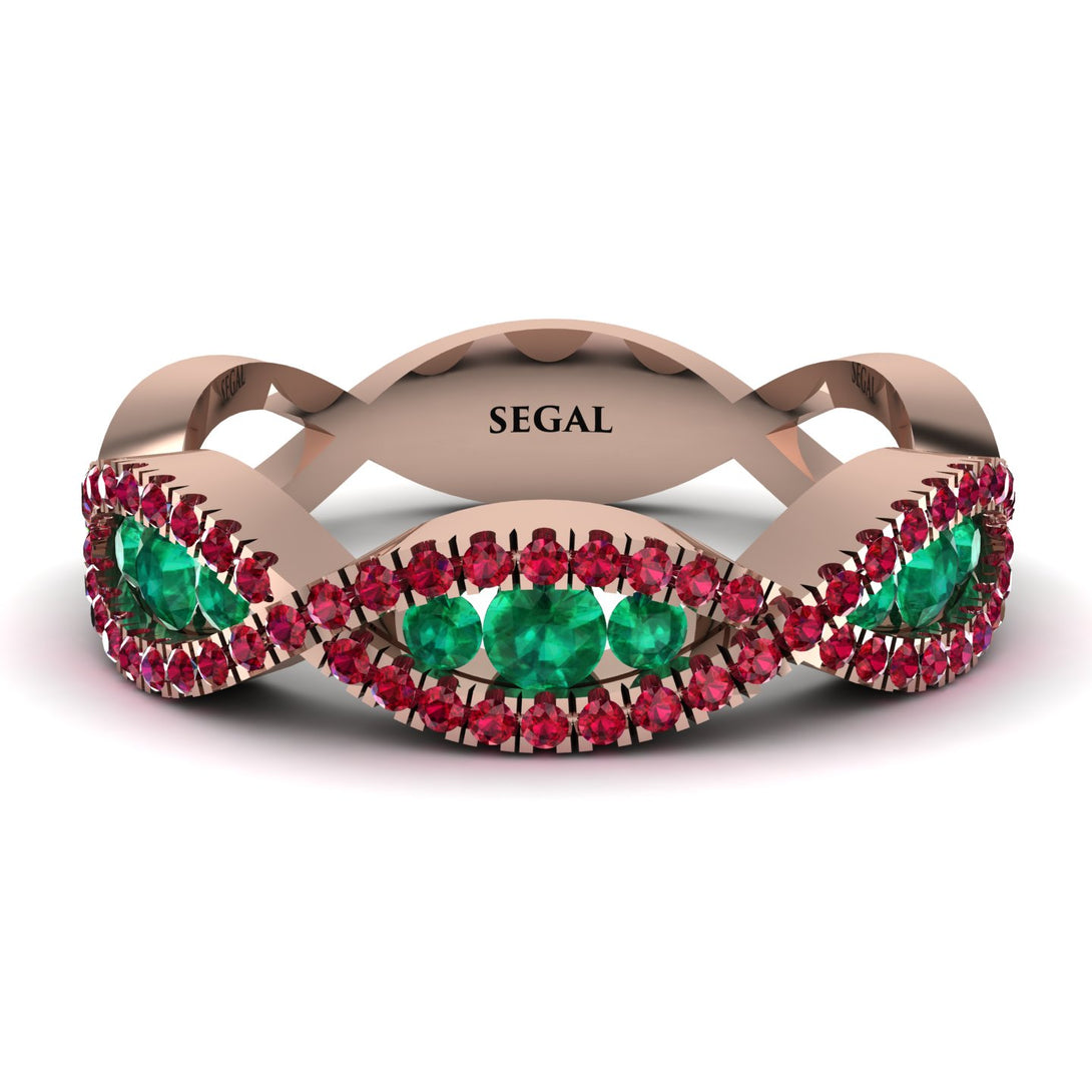 Emerald Eternal Embrace Wedding Ring - Jenna No. 50