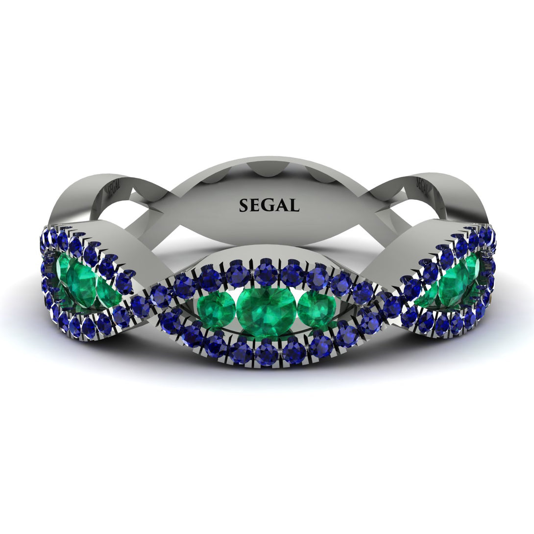 Emerald Eternal Embrace Wedding Ring - Jenna No. 66