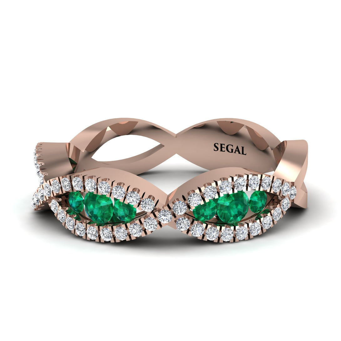 Emerald Eternal Embrace Wedding Ring - Jenna No. 5