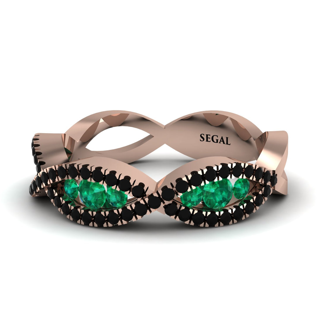 Emerald Eternal Embrace Wedding Ring - Jenna No. 35