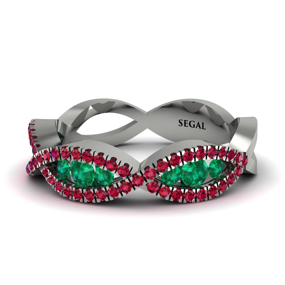 Emerald Eternal Embrace Wedding Ring - Jenna No. 51