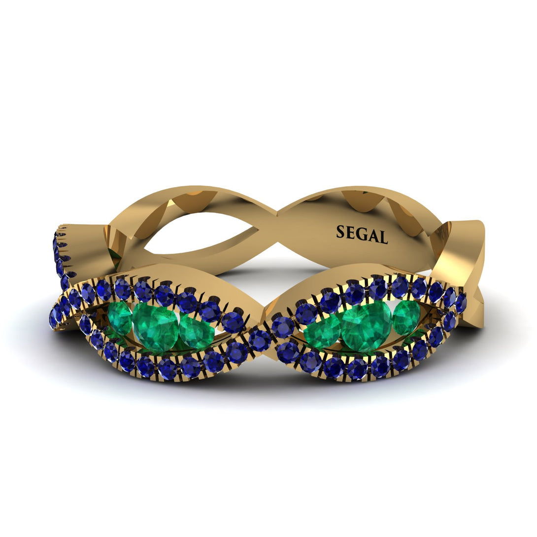 Emerald Eternal Embrace Wedding Ring - Jenna No. 64