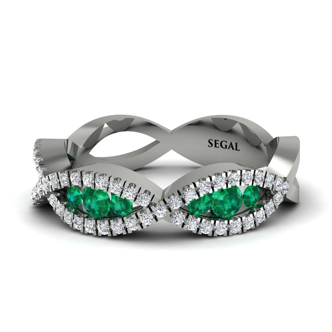 Emerald Eternal Embrace Wedding Ring - Jenna No. 6
