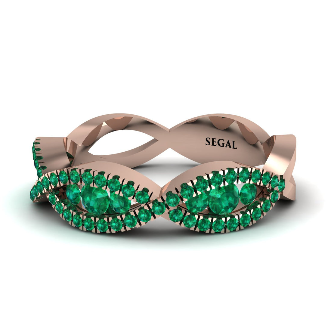 Emerald Eternal Embrace Wedding Ring - Jenna No. 20