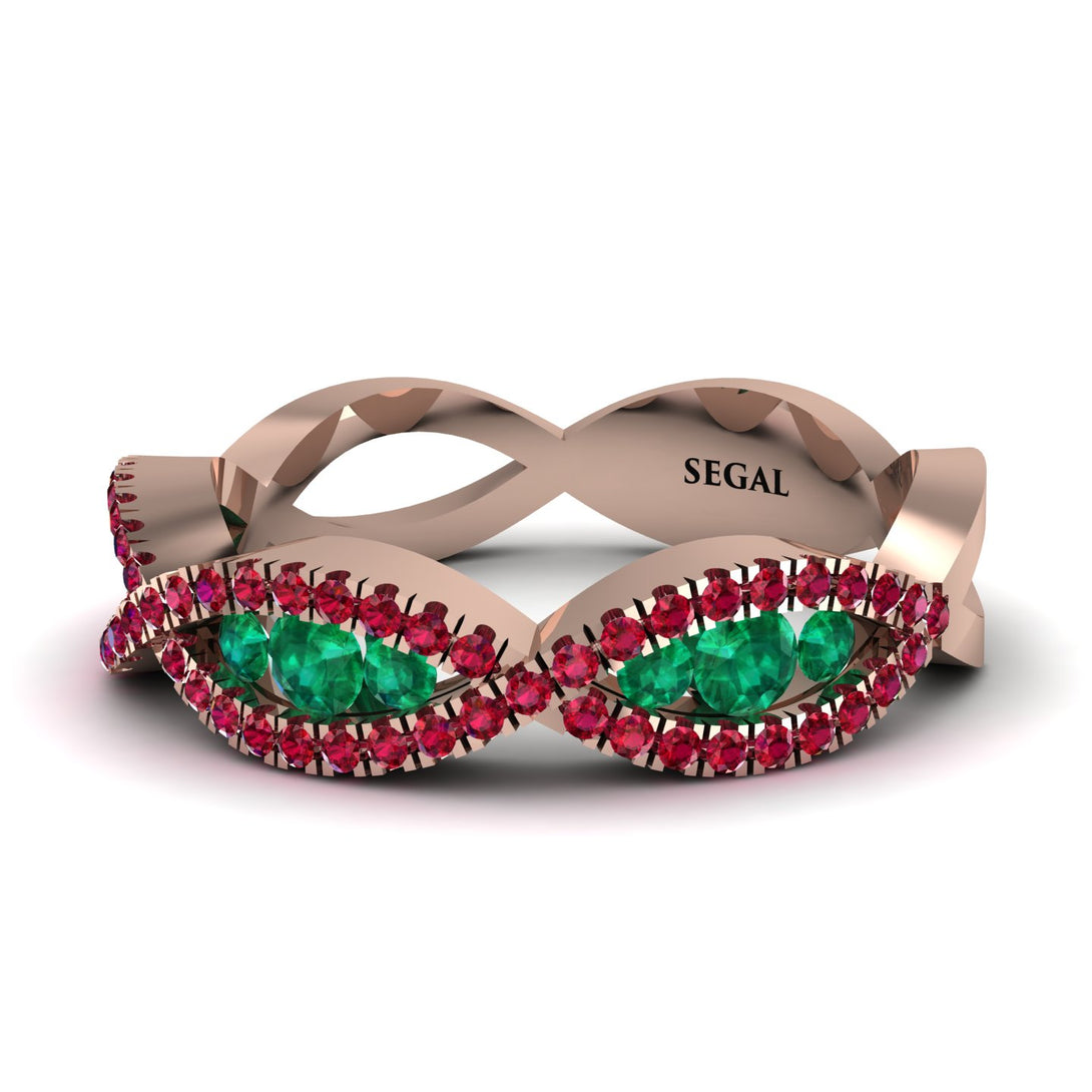 Emerald Eternal Embrace Wedding Ring - Jenna No. 50
