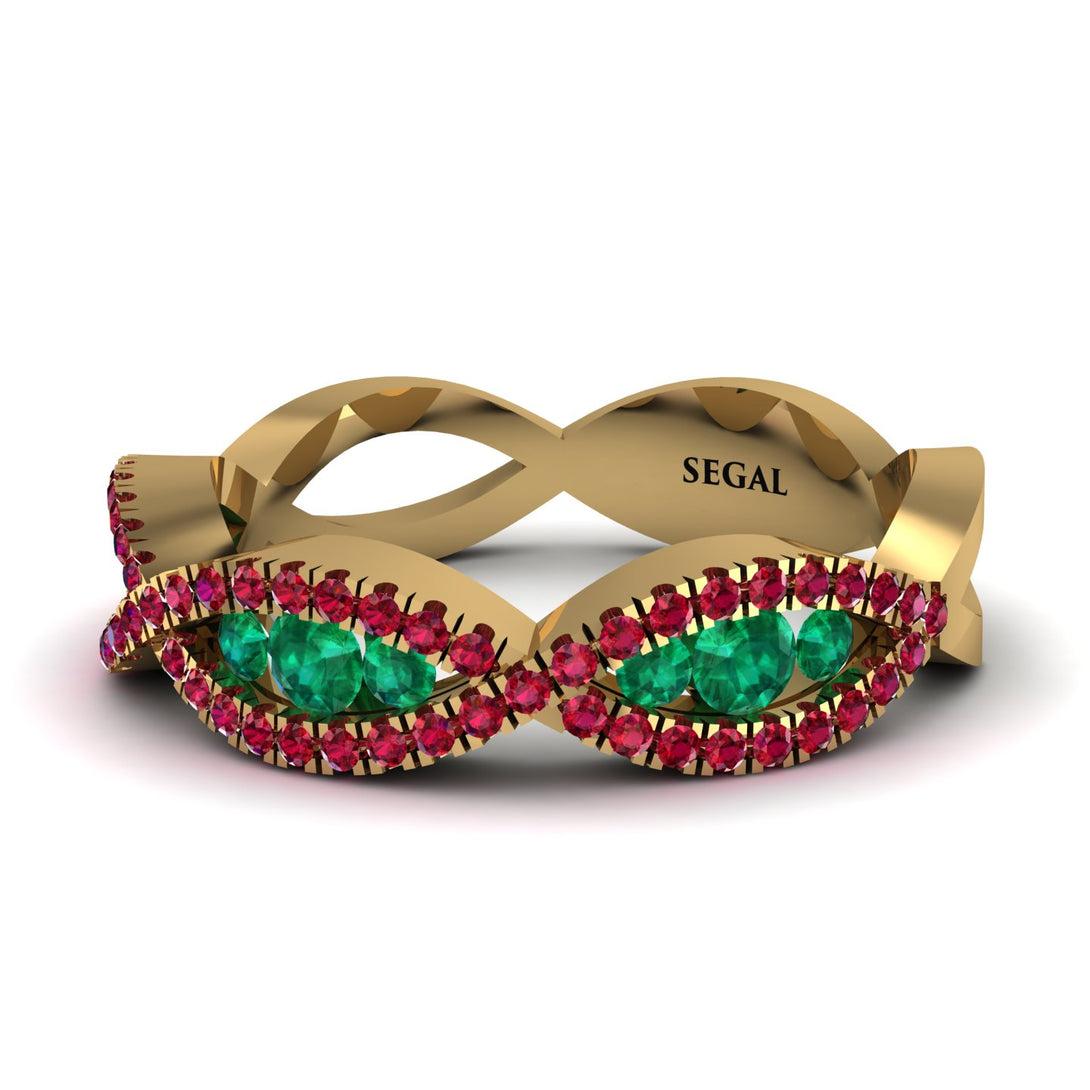 Emerald Eternal Embrace Wedding Ring - Jenna No. 49