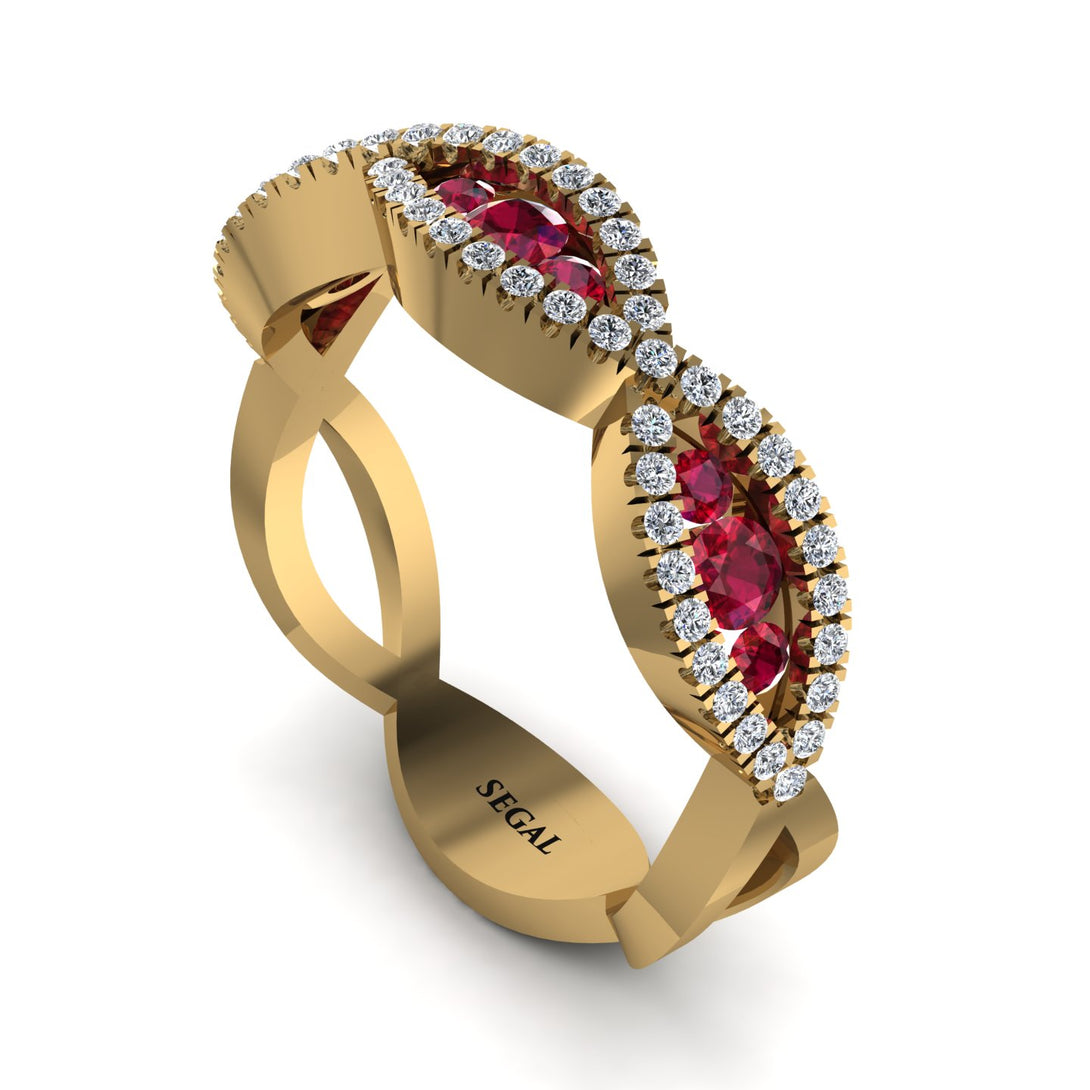 Ruby Eternal Embrace Wedding Ring - Jenna No. 10