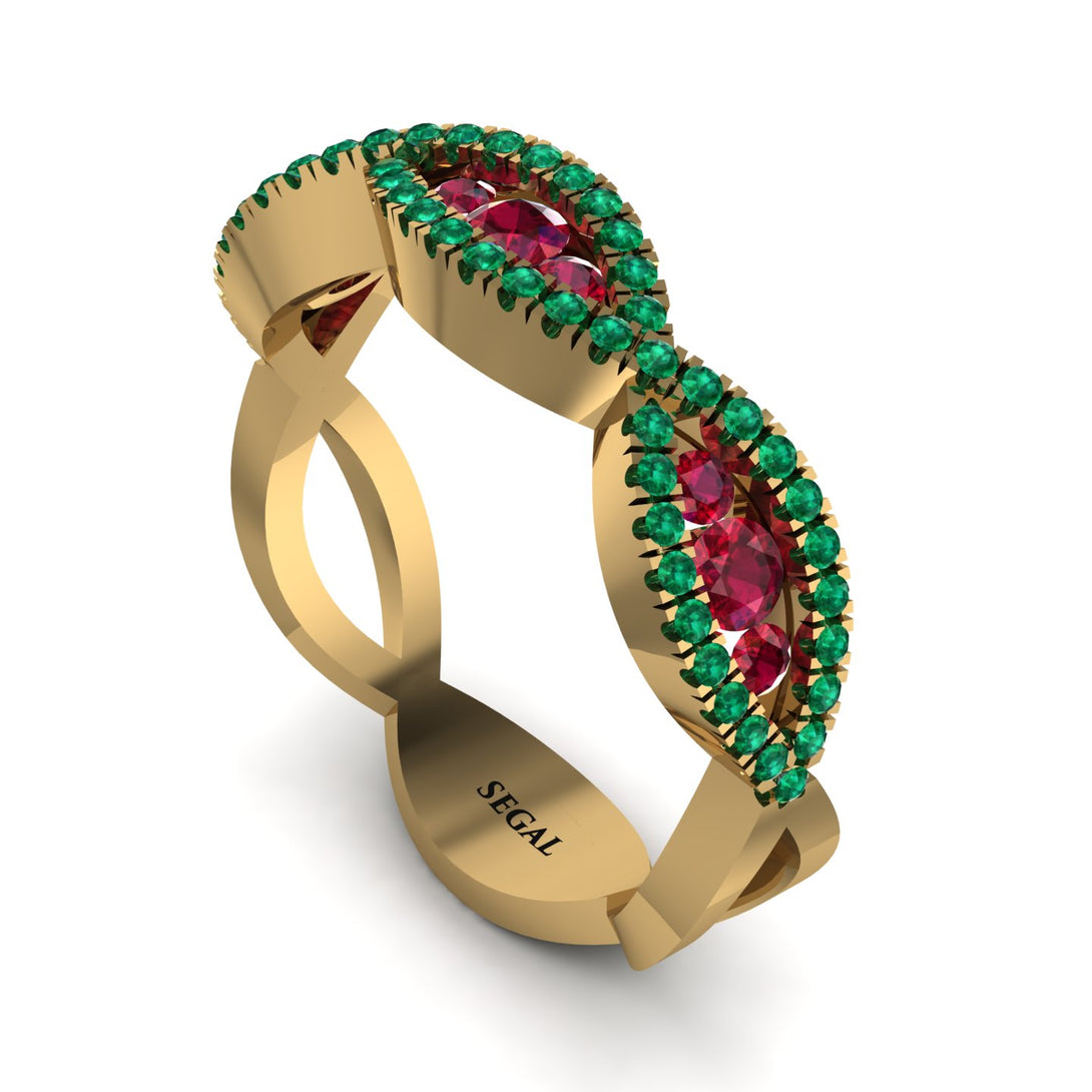 Ruby Eternal Embrace Wedding Ring - Jenna No. 25