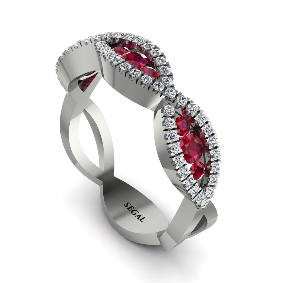 Ruby Eternal Embrace Wedding Ring - Jenna No. 12