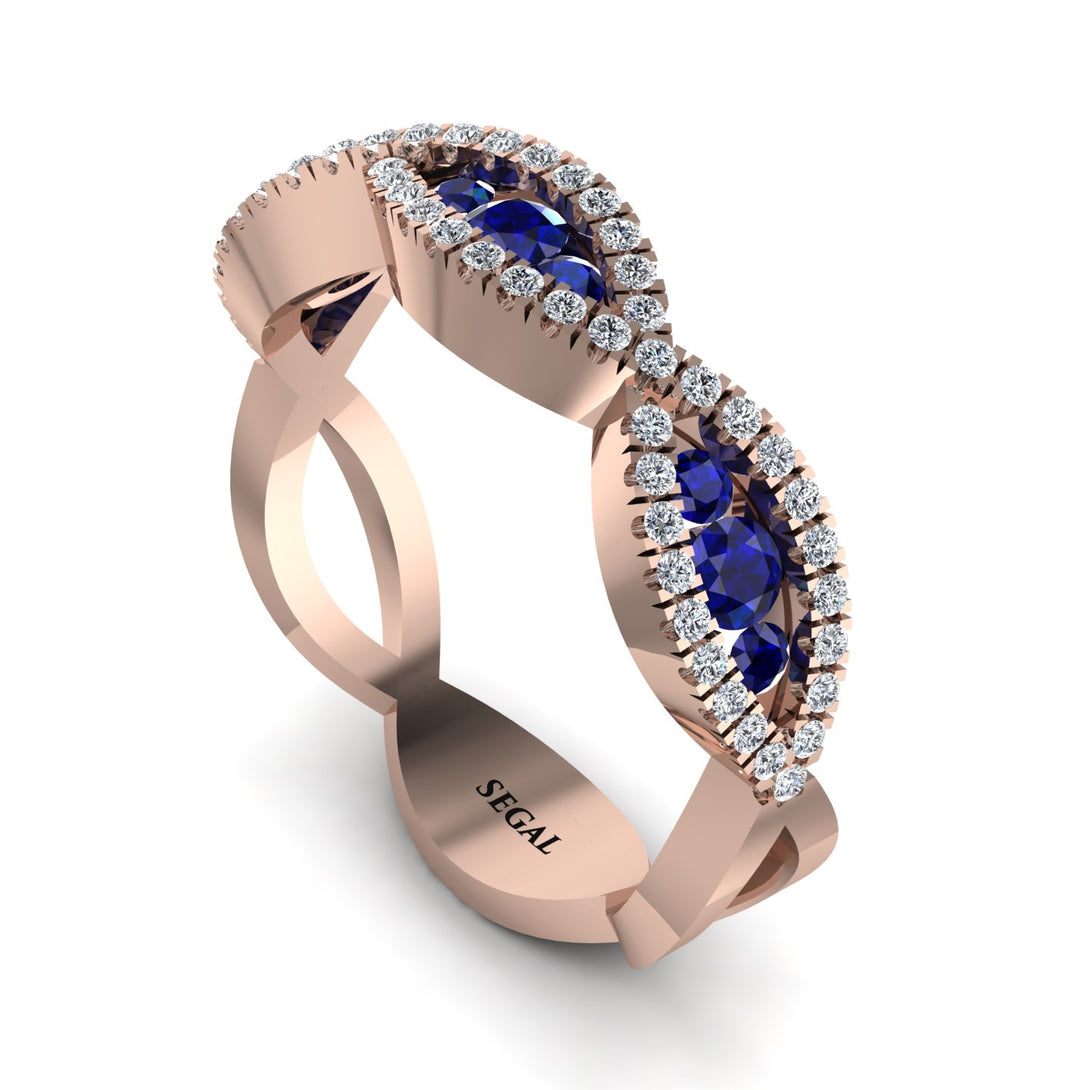 Sapphire Eternal Embrace Wedding Ring - Jenna No. 14