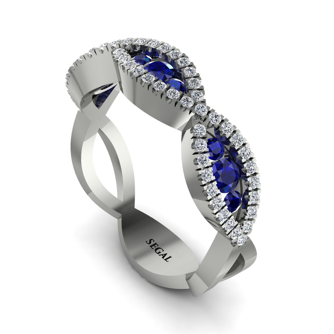 Sapphire Eternal Embrace Wedding Ring - Jenna No. 15