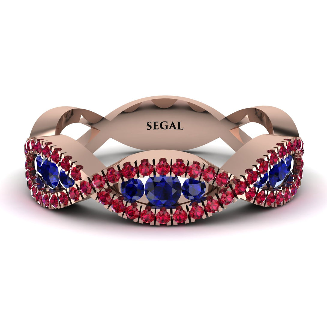 Sapphire Eternal Embrace Wedding Ring - Jenna No. 59