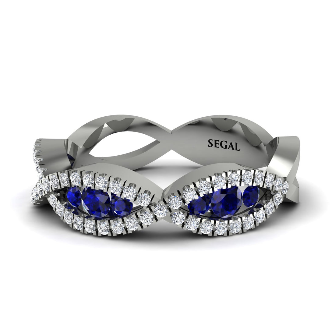 Sapphire Eternal Embrace Wedding Ring - Jenna No. 15