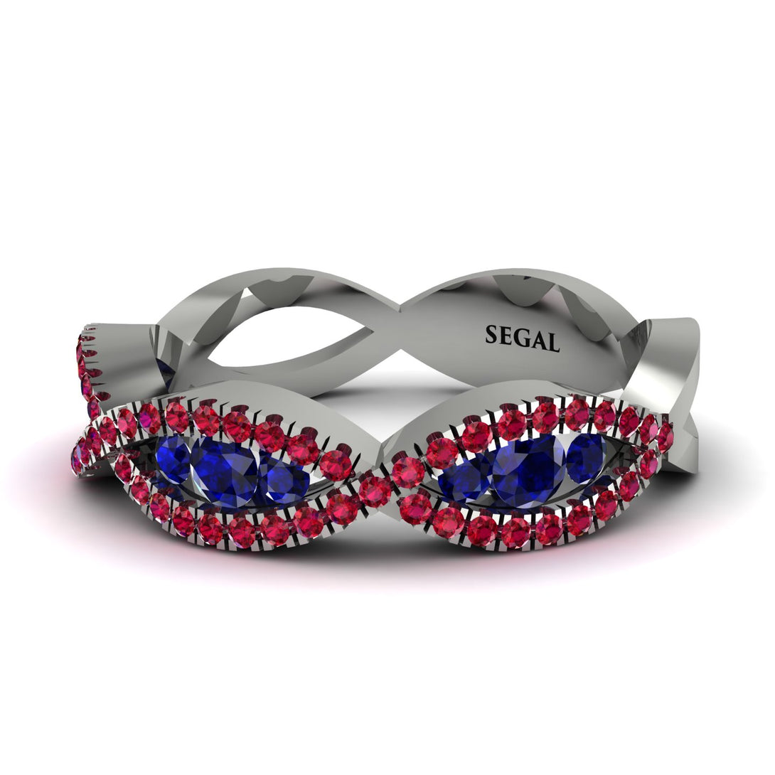 Sapphire Eternal Embrace Wedding Ring - Jenna No. 60