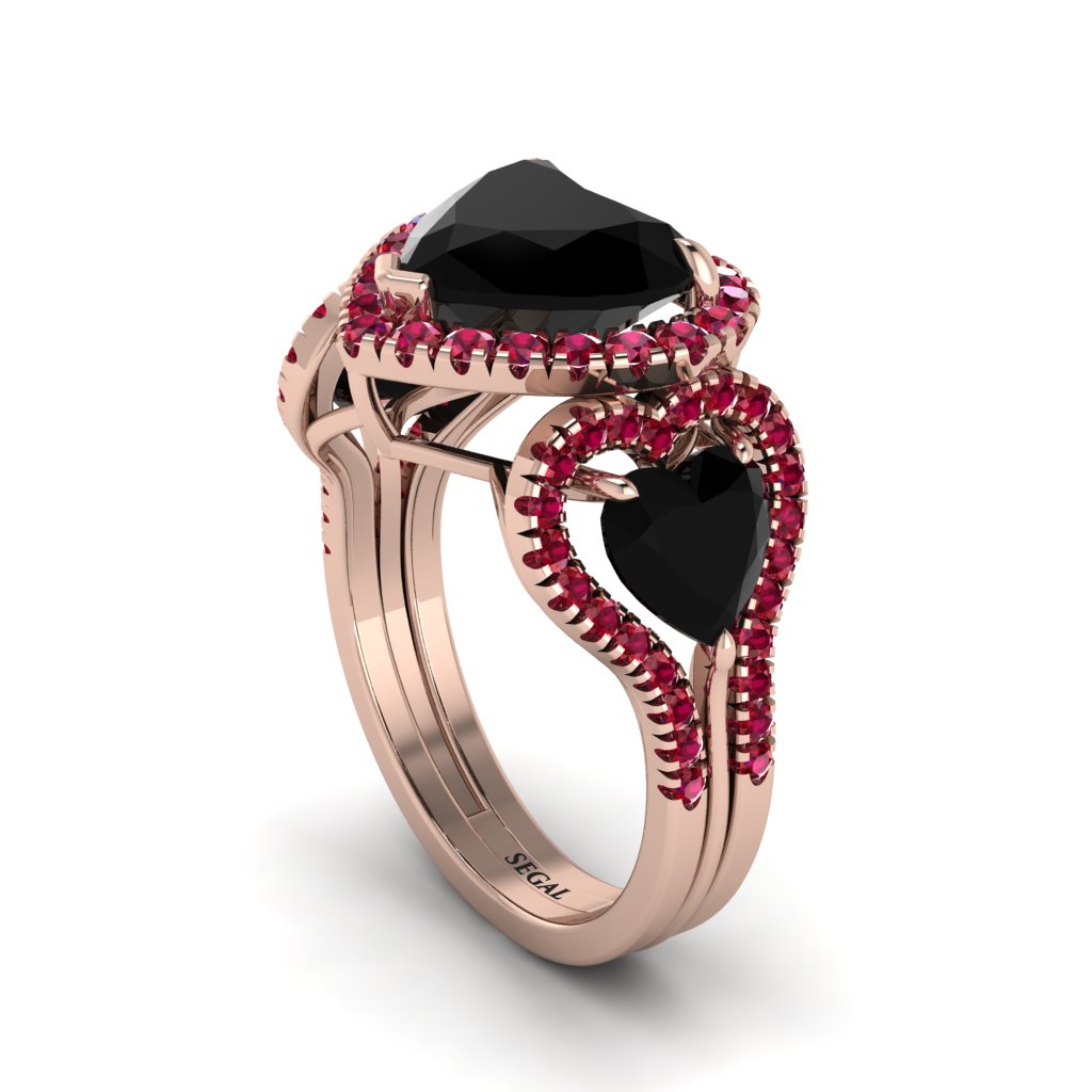 Black Diamond Eternal Heartbeat Engagement Ring - Aylin No. 53