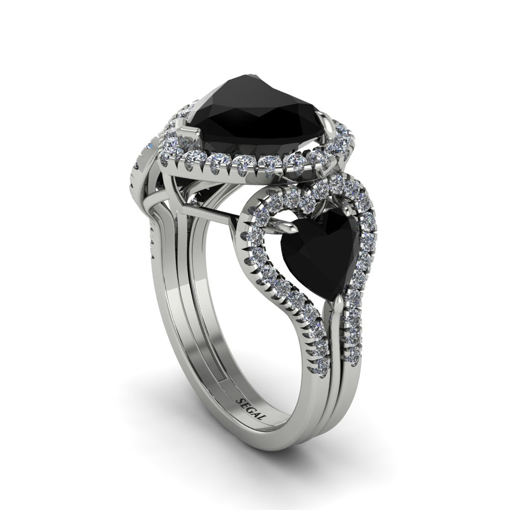Black Diamond Eternal Heartbeat Engagement Ring - Aylin No. 9