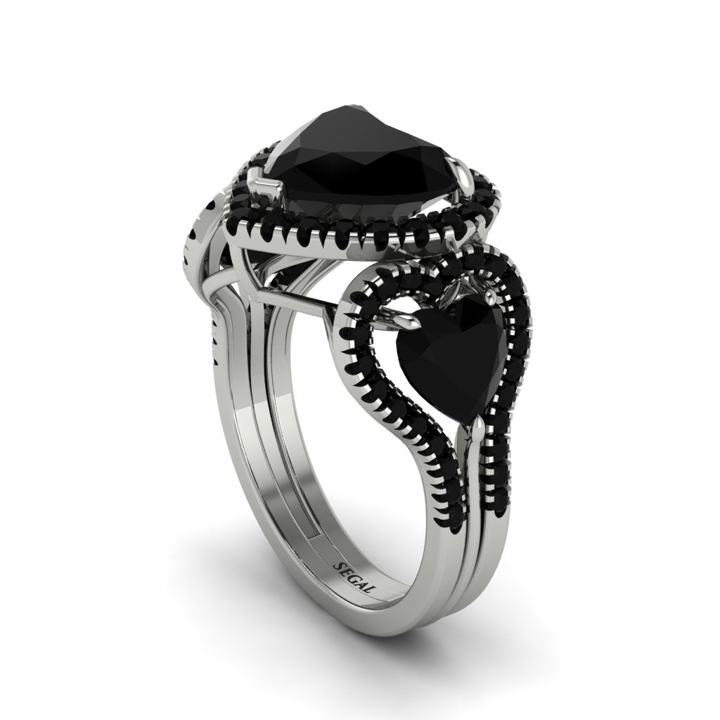 Black Diamond Eternal Heartbeat Engagement Ring - Aylin No. 39