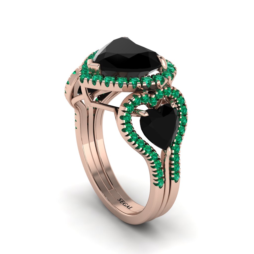 Black Diamond Eternal Heartbeat Engagement Ring - Aylin No. 23