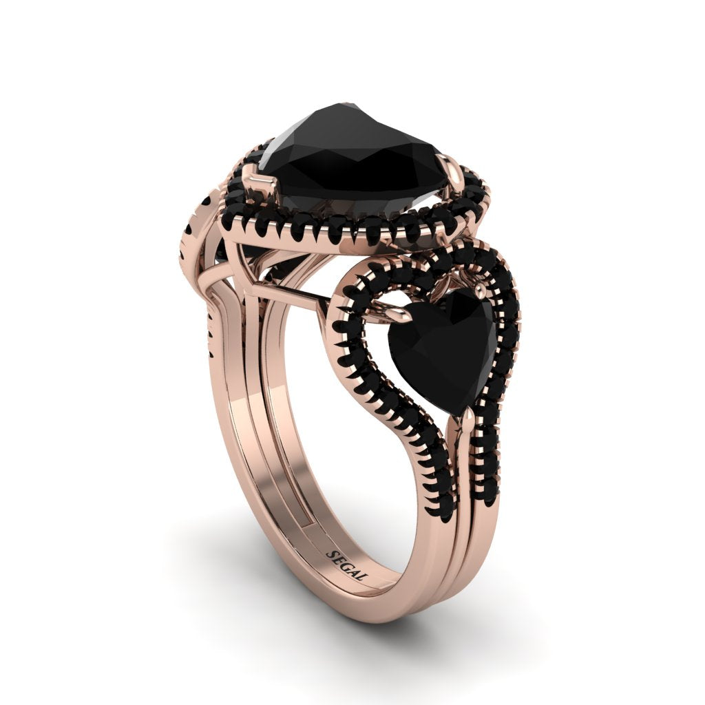 Black Diamond Eternal Heartbeat Engagement Ring - Aylin No. 38