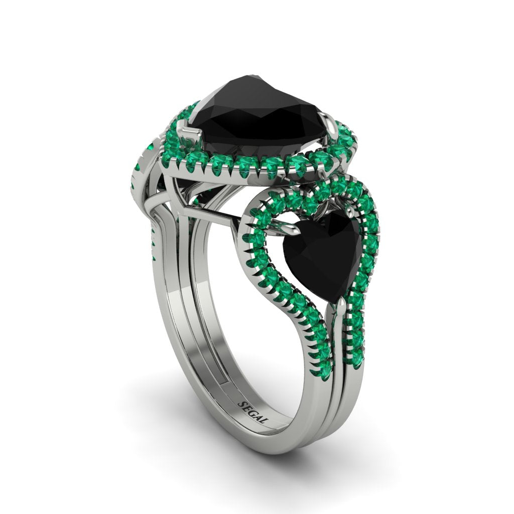 Black Diamond Eternal Heartbeat Engagement Ring - Aylin No. 24