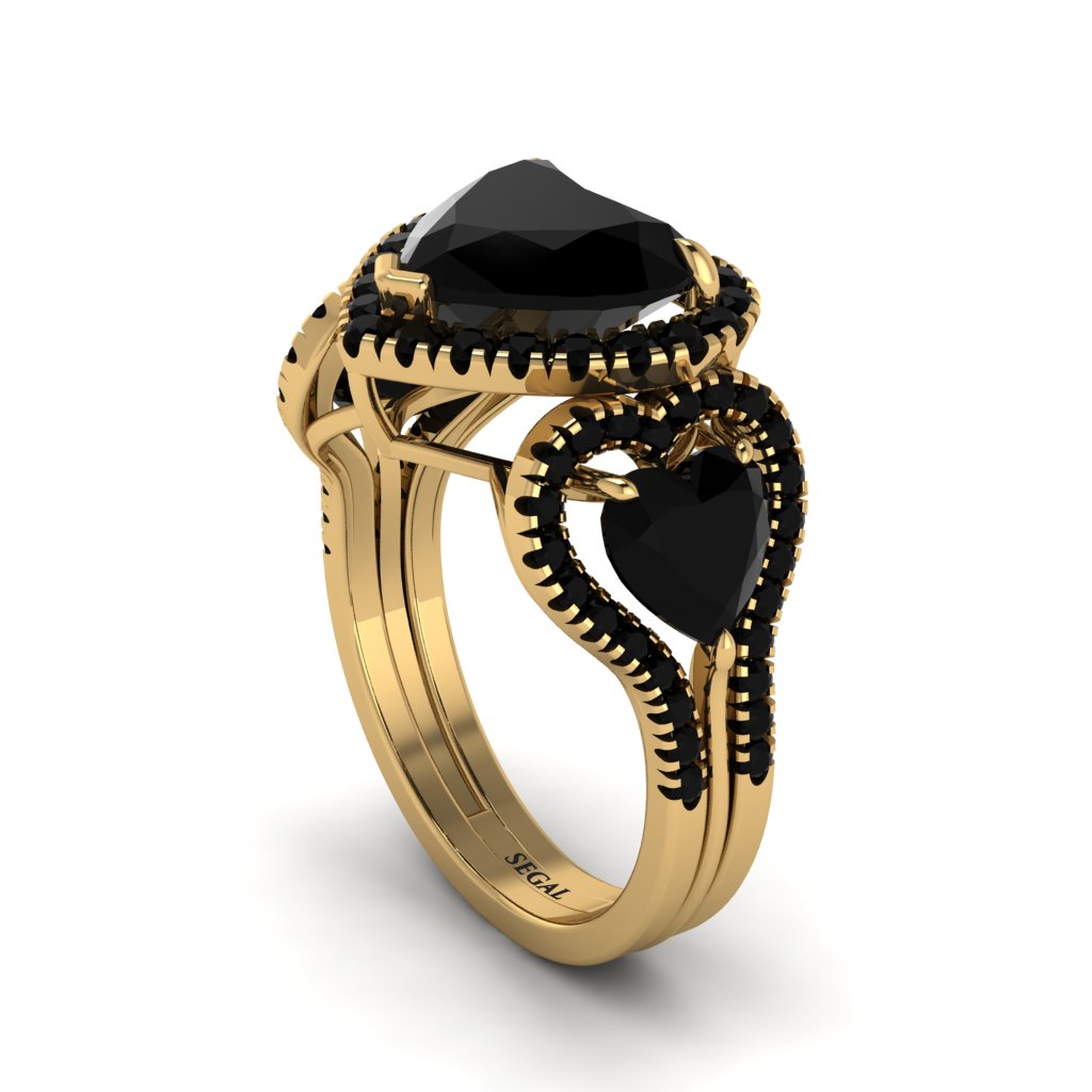 Black Diamond Eternal Heartbeat Engagement Ring - Aylin No. 37