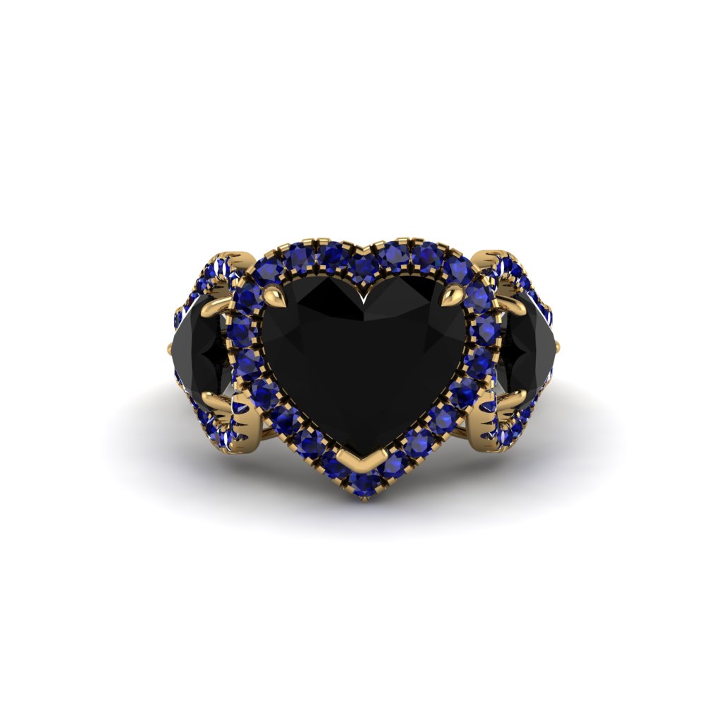 Black Diamond Eternal Heartbeat Engagement Ring - Aylin No. 67