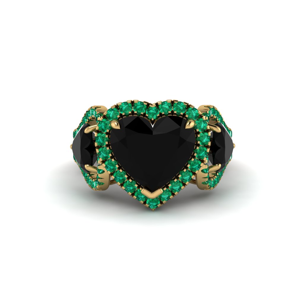 Black Diamond Eternal Heartbeat Engagement Ring - Aylin No. 22